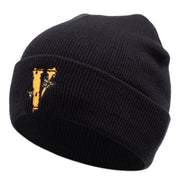 Cappelli invernali caldi con ricamo a farfalla V, colore nero.