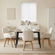 Sedie da pranzo girevoli 4 pz Bouclé Crema 54 x 58 x 87 cm 3428284