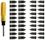Kit di riparazione per gomme 40PEZzi - Viti in gomma - Riparazione rapida - Chiave a serraggio - Gomma di ricambio nera - Incluso 20S/20L - Kit di riparazione per gomme