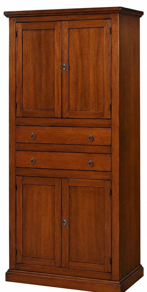 Armadio dispensa 4 porte arte povera in legno tinta noce 80x40x170 (394) - Mobili 2G