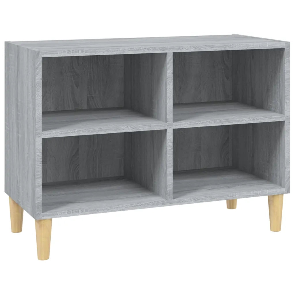 Mobile TV Gambe in Legno Massello Grigio Sonoma 69,5x30x50 cm 813147