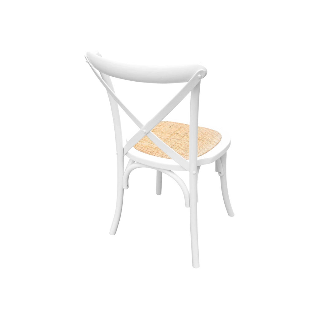 Set 4 sedie da bistrot vintage in legno, bianco