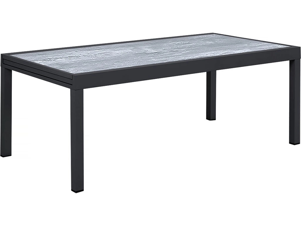 Set da pranzo da esterno estensibile "Lagos" - Tavolo estensibile 200/320 x 105 x 76 cm - 12 sedie - Nero