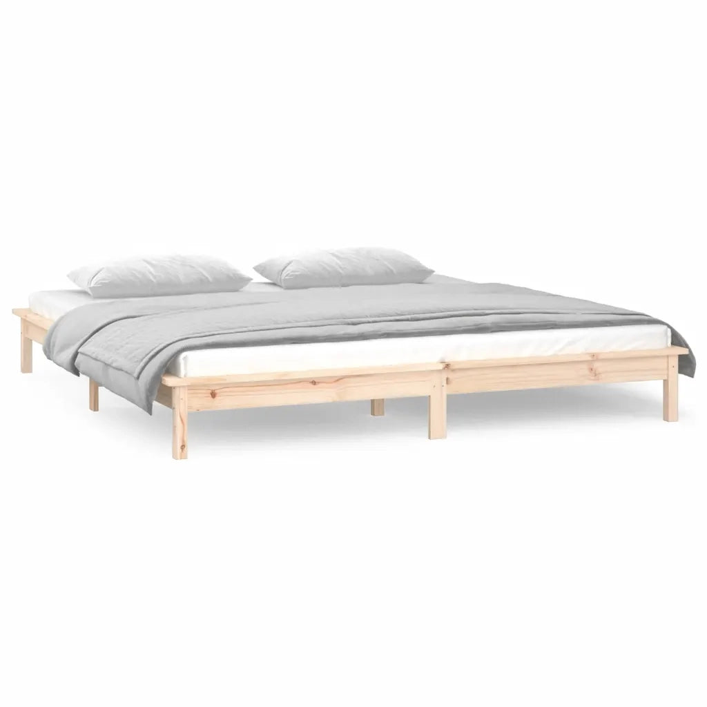 Giroletto con LED 160x200 cm in Legno Massello 820616