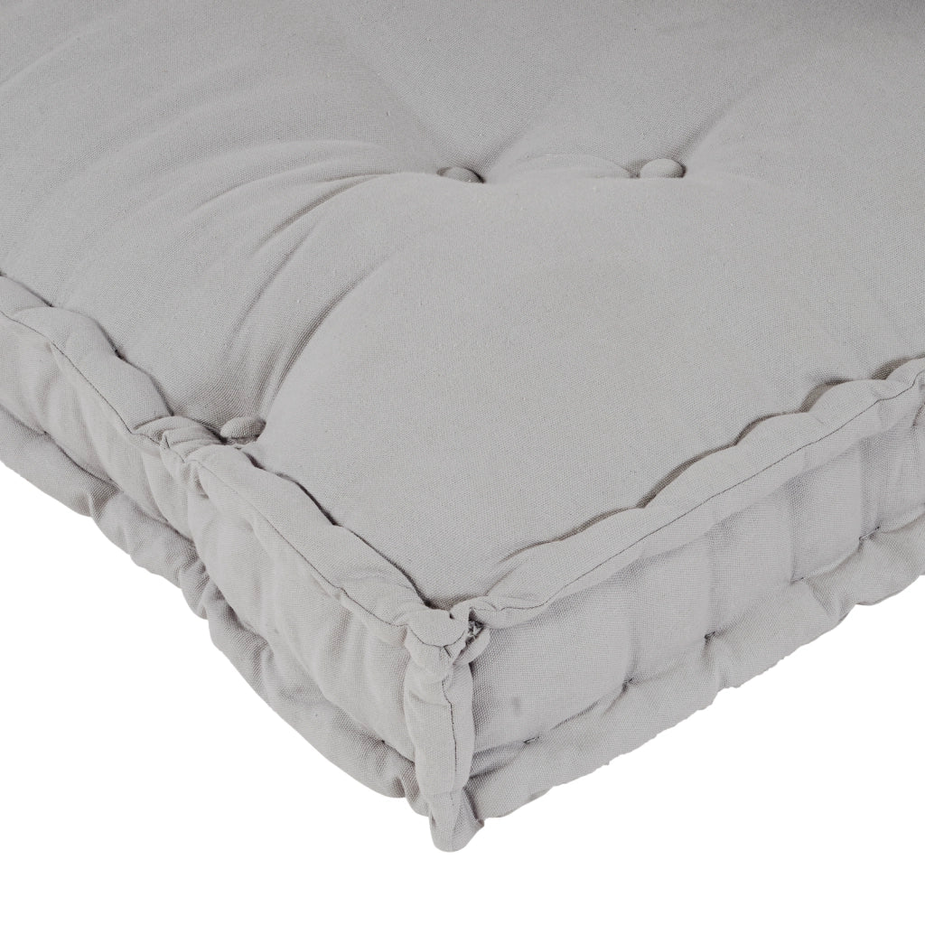 Cuscino per divano a pallet con braccioli e supporto per la schiena in tessuto grigio