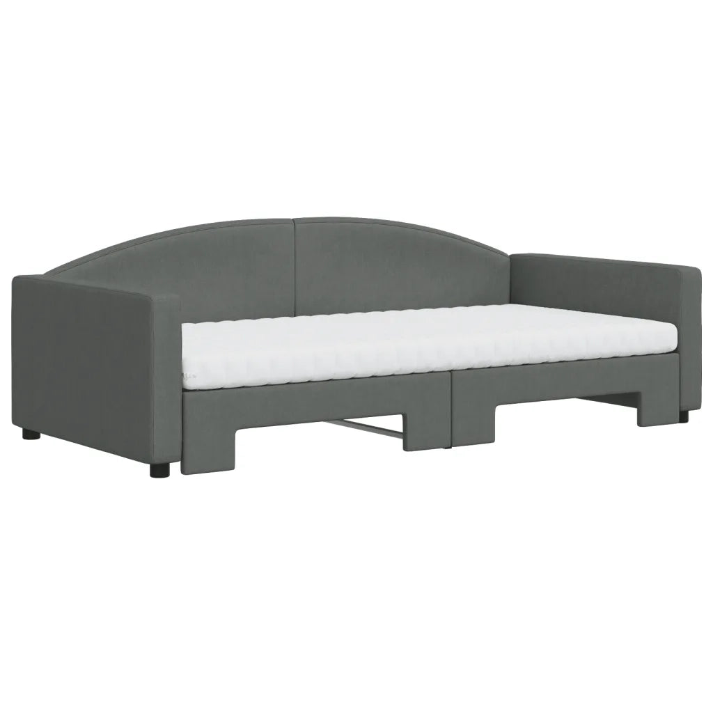 Divano Letto Estraibile Materassi Grigio Scuro 100x200 Tessuto 3197212