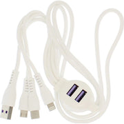 Trade Shop - Cavo Usb 5 In 1 40 Cm Ricarica Rapida Trasferimento Dati 3.1a 2 Porte Usb Q-a35 -