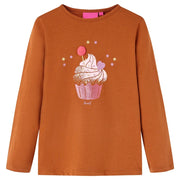 Maglietta da Bambina a Maniche Lunghe Cognac 92cod mxl 108152