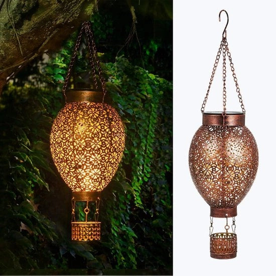 Lanterna solare per esterni - LED lampada metallica appesa con progetto IP65 impermeabile per decorazione di giardino su balcone