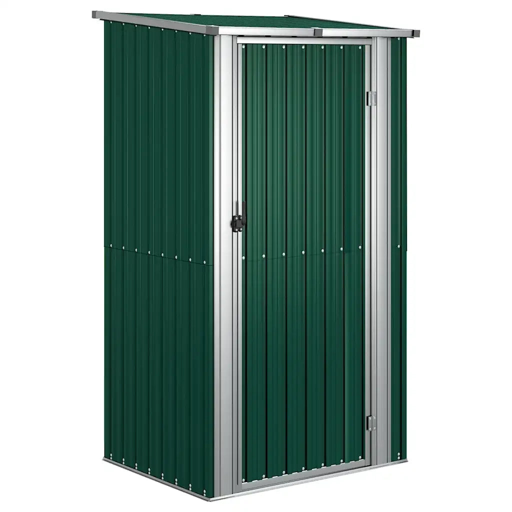Casetta da giardino-Capanno da Giardino verde 118,5x97x209,5 cm in acciaio zincato