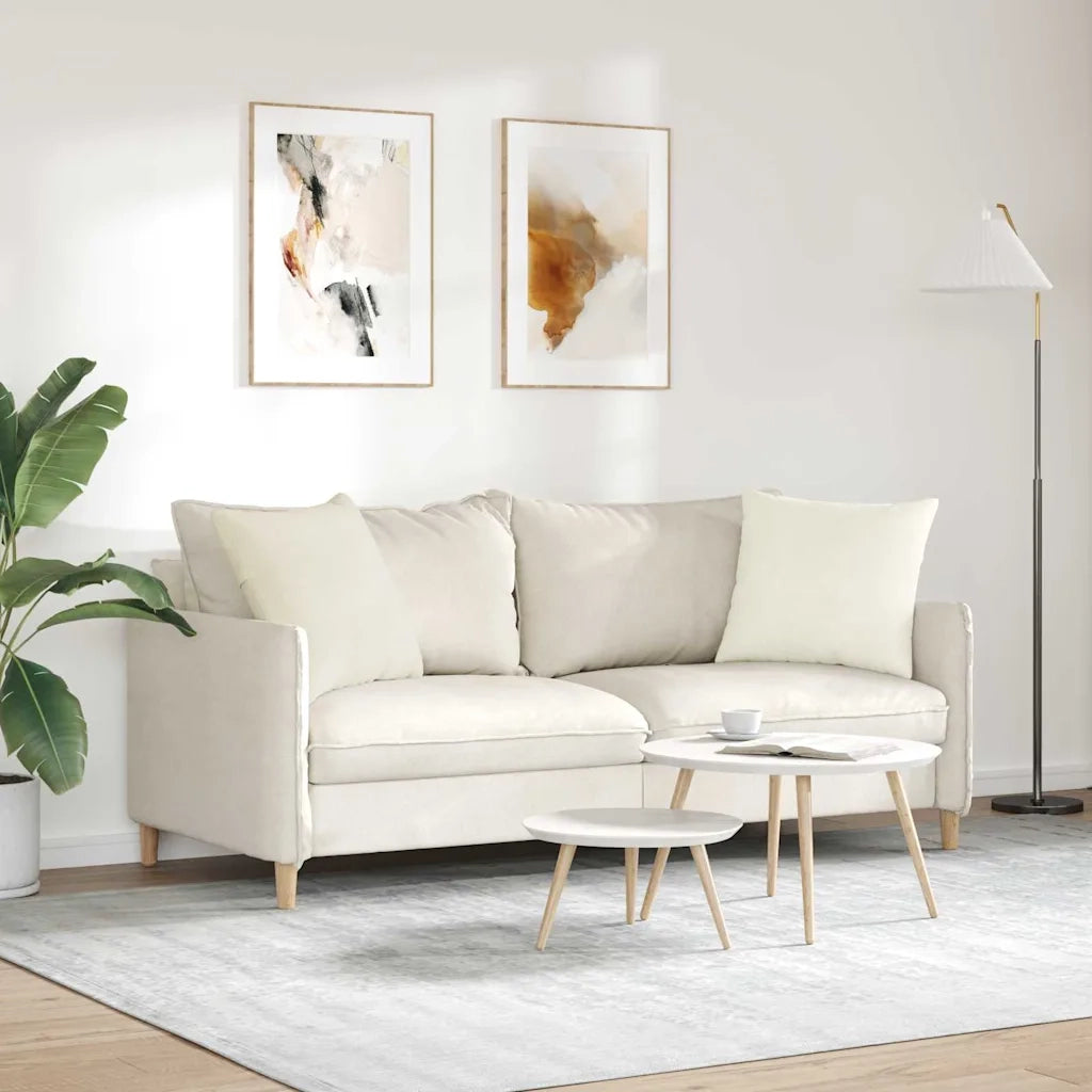 Cuscini da Divano 2 pcs Crema 50 x 50 cm Tessuto in Cords