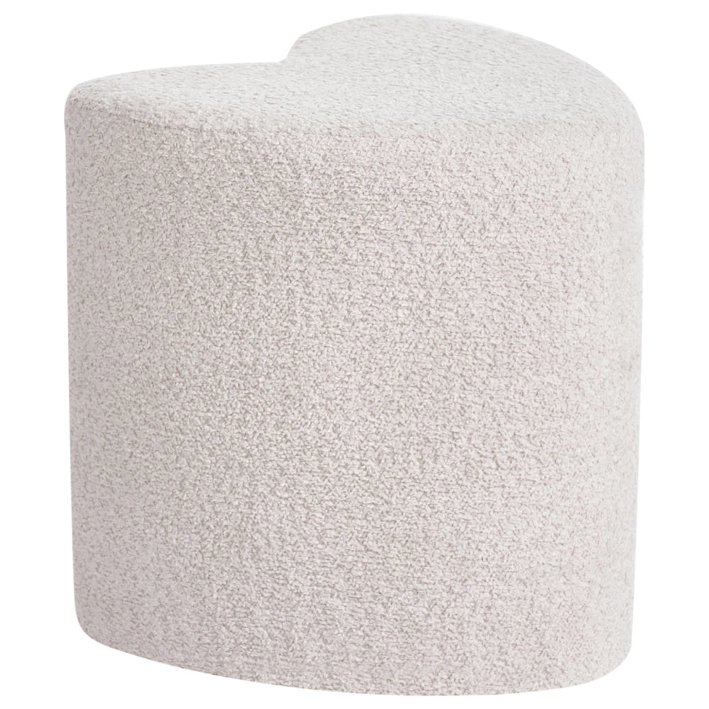 Pouf poggiapiedi imbottito a forma di cuore Pouf ottomano in ciniglia Beige camera da letto soggiorno