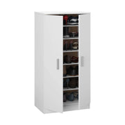 Akimera, Armadio Multiuso 2 Ante 6 Ripiani, 55x108h cm Bianco