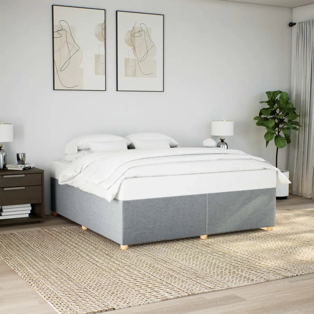 Giroletto senza Materasso Grigio Chiaro 200x200 cm Tessuto 3284757