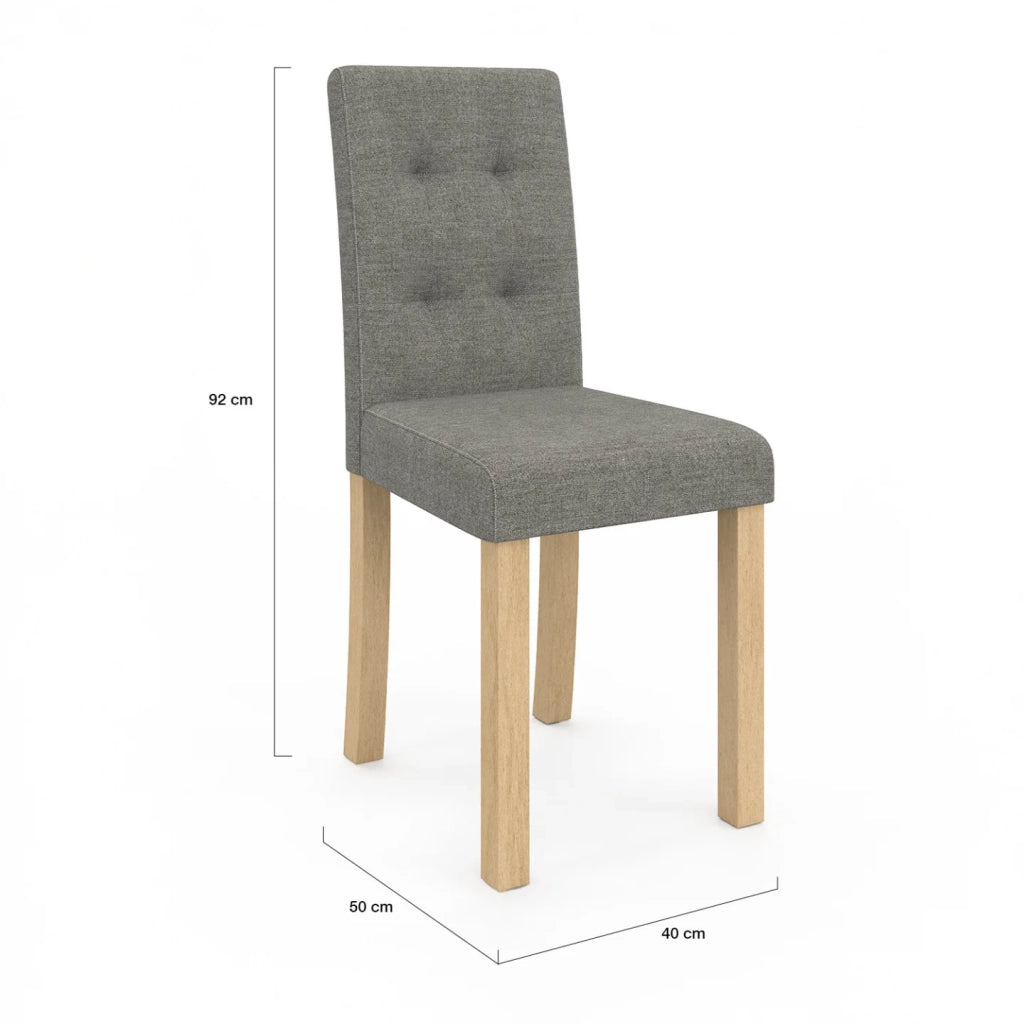 IDMarket - Set di 4 sedie da pranzo imbottite grigio POLGA