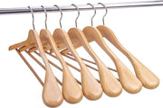 Hanger per capo in legno naturale 10 pezzi, hanger per giacca e camicia con finitura lucida, spalla extra larga