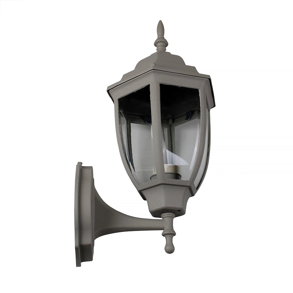 APPLIQUE DA ESTERNO LANTERNA DA PARETE GRIGIA IP45 CON ATTACCO E27 - PER ILLUMINAZIONE ESTERNA DI CASE GIARDINI E INGRESSI