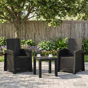 Sedia da giardino reclinabile effetto rattan 2 pz Antracite PP 8011996