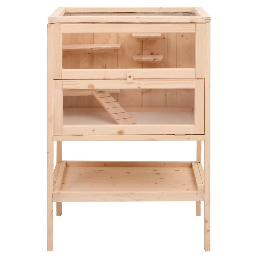 Gabbia per criceti 55 x 40 x 80 cm in legno massello di abete marrone 02_0041678