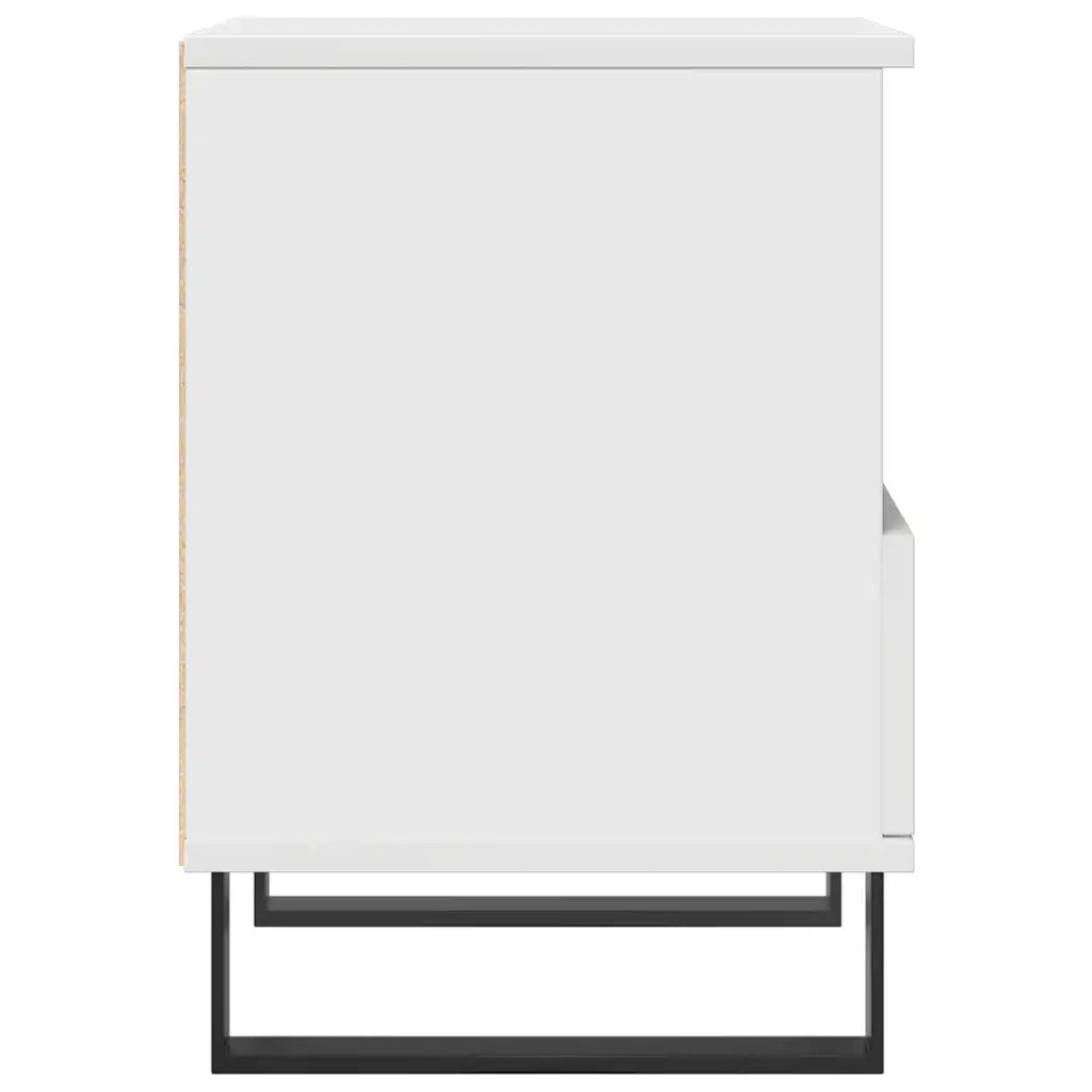 Comodino | Armadio da Notte | Mobiletto da notte Bianco 40x35x50 cm in Legno Multistrato