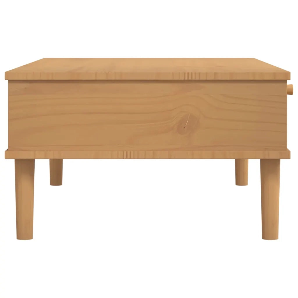 Tavolino SENJA Aspetto Rattan Marrone 100x55x33 Legno Massello 358046