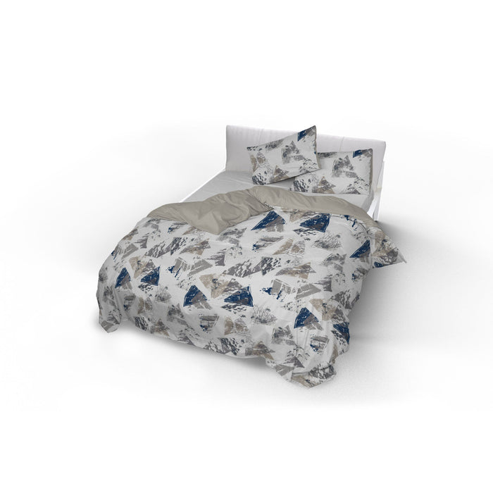 Copripiumino Singolo con Federe Stampato in Microfibra Urban Blu