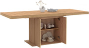 JULIETTE Tavolo da pranzo allungabile per 6-10 persone con doghe in legno e contenitore 160-200 cm