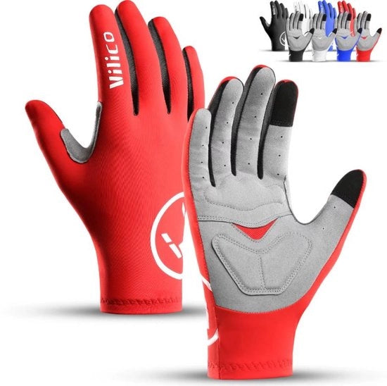 Manubri per bicicletta all'aperto - S - Larghezza palmo 7,5-8 cm - Lunghezza dito medio 7-7,5 cm - Circonferenza palmo 17-18 cm - Adatti per bicicletta, sport quotidiano, ecc. - Manopole per dita - Assorbono shock, traspiranti e resistenti all'usura