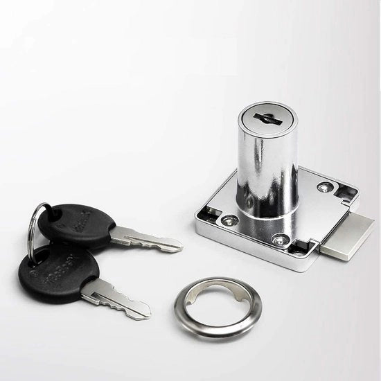 Cilindro di Chiusura per Armadio e Cassettone - Blocco a Camme con 2 Chiavi - 22mm/32mm