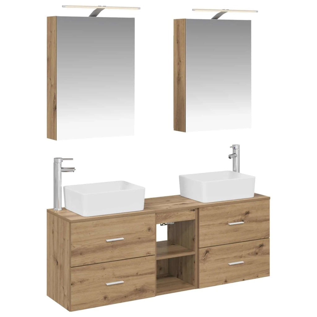 Set di mobili per il bagno 5 pcs Rovere Artigianale 3406838