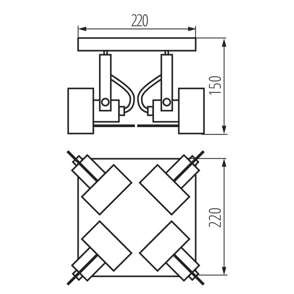 Plafoniera Kanlux SONDA 4 faretti GU10 bianca metallo
