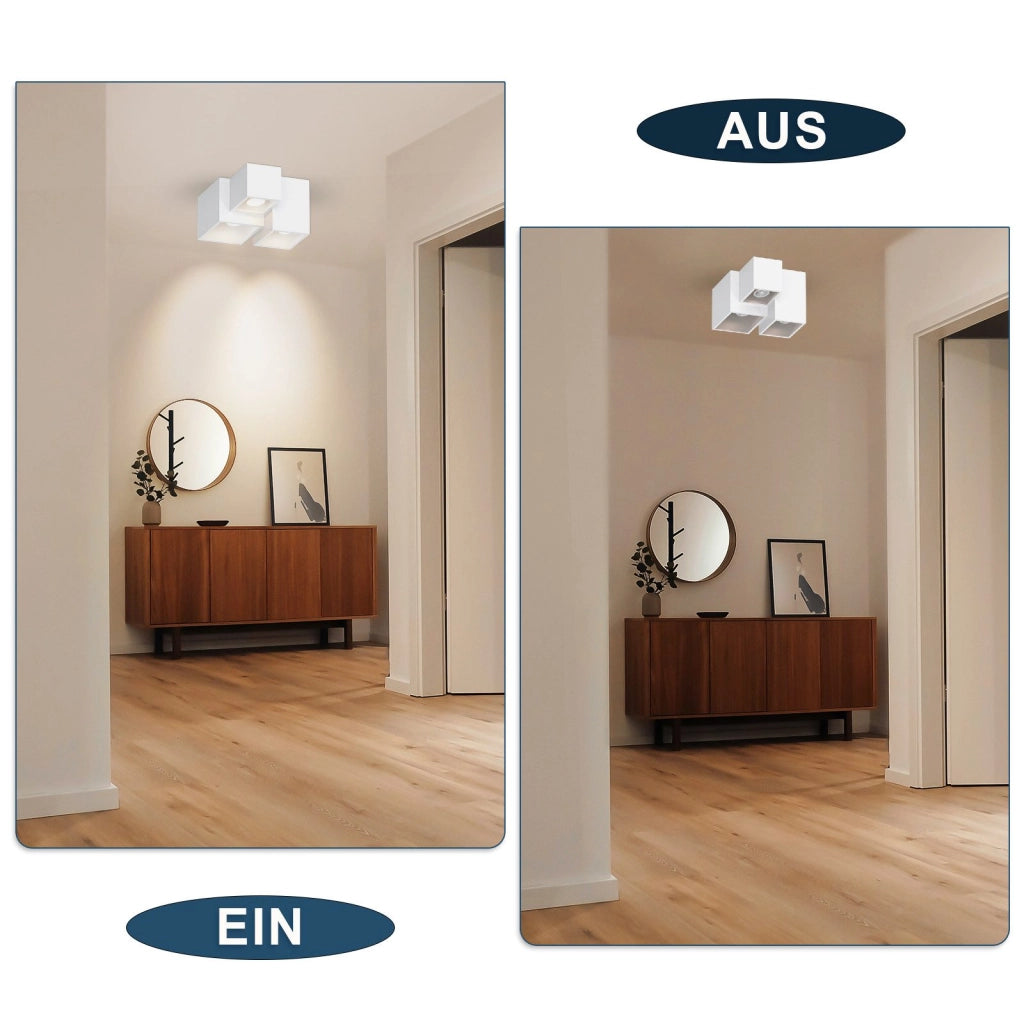ZMH Lampada da soffitto plafoniera LED moderna gesso bianco faretto GU10 per soggiorno