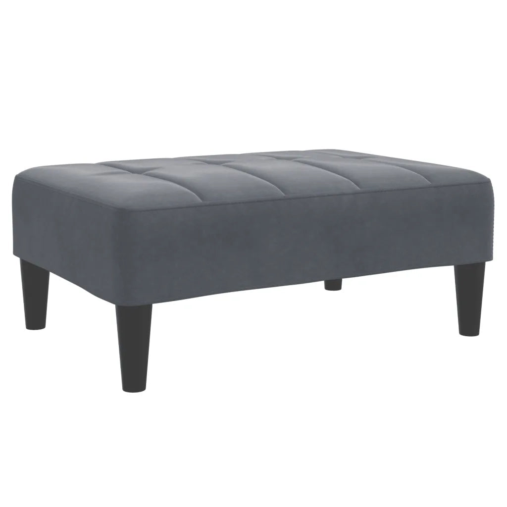 Poggiapiedi Grigio Scuro 77x55x31 cm in Velluto