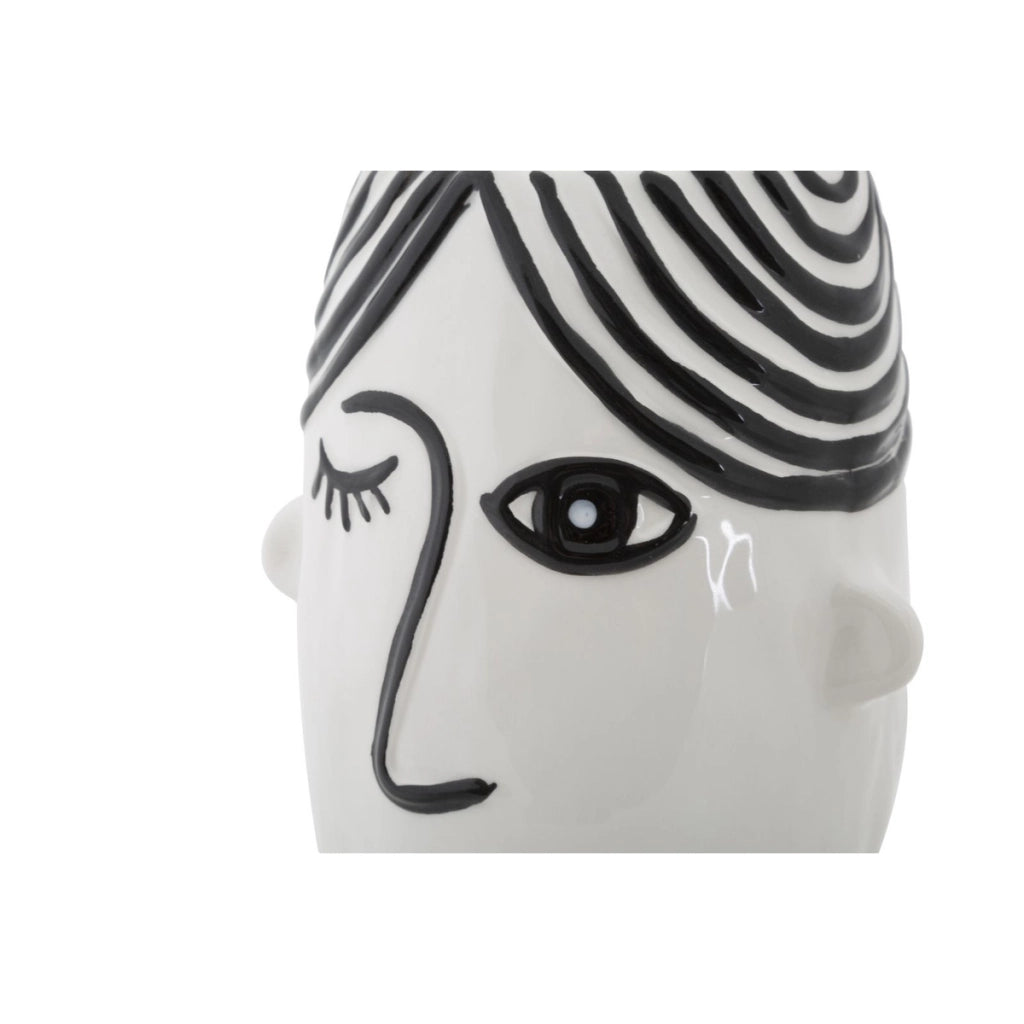 Vaso Decorativo Viso 31, Bianco, Porcellana, 13,2x11,8x26,3 cm
