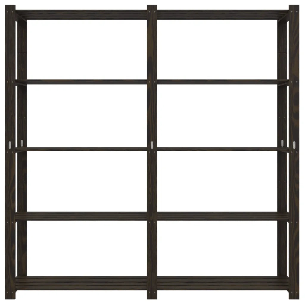 Scaffale a 5 Livelli Nero 170x38x170 cm in Legno di Pino