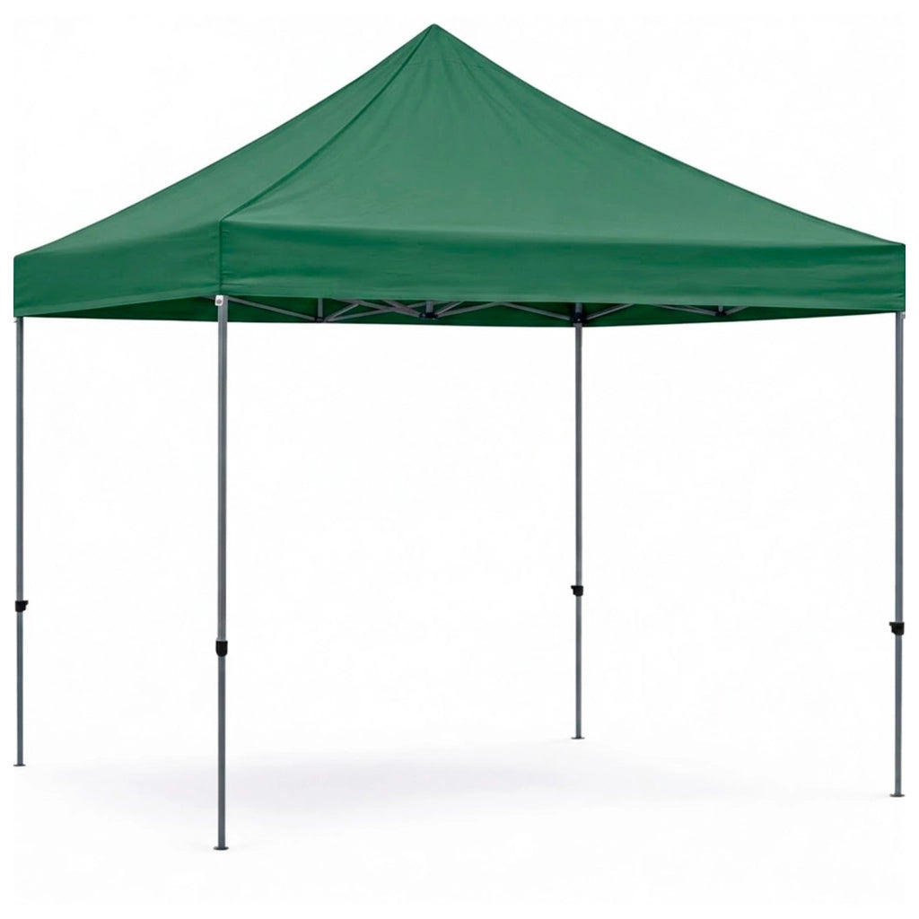 Gazebo Professionale Con Struttura A Fisarmonica Richiudibile Automatico In Acciaio E Telo Oxford 1200D PVC Impermeabile E Anti UV Dotato Di Sacche Zavorra E Borsa Trasporto Per Sagre Feste Eventi 3x3 M Verde