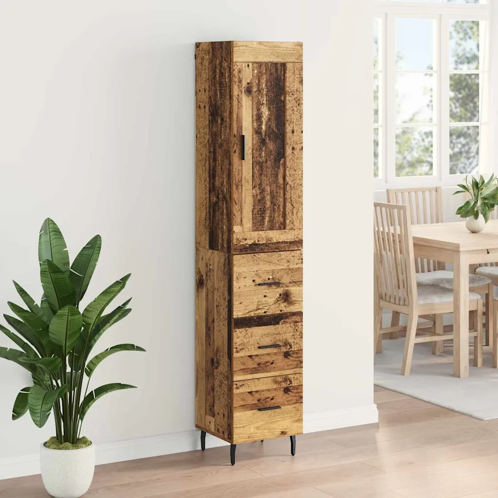 Credenza | Madia | Buffet da pranzo | Armadio da pranzo Legno vecchio 34,5 x 34 x 180 cm Legno multistrato