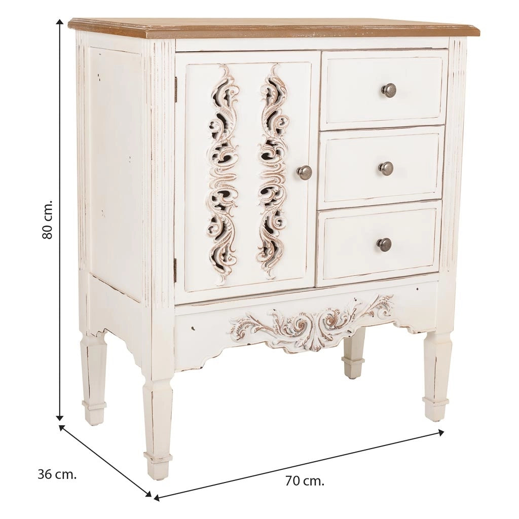 Mobile da ingresso in legno bianco 70x36x80h
