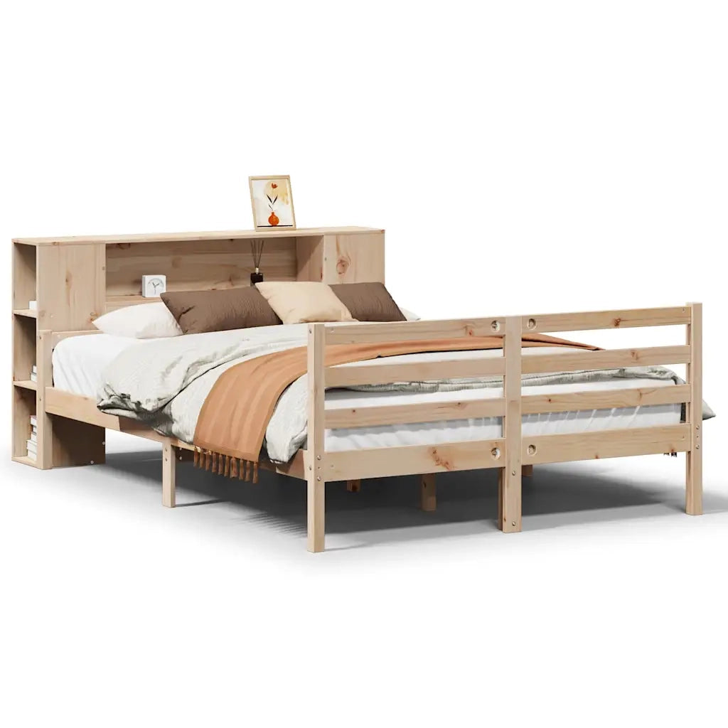 Letto Libreria senza Materasso 140x200 cm in Legno di Pino 3322203