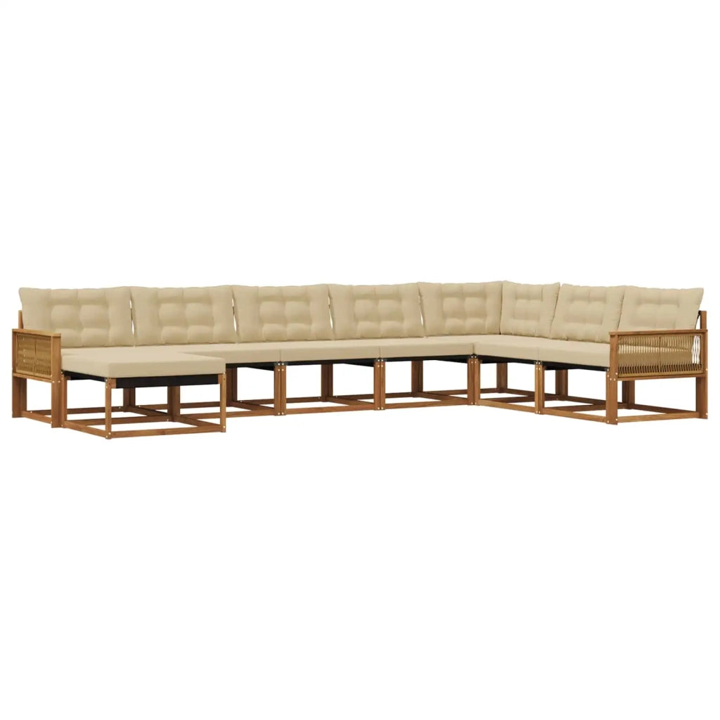 Set di divani da esterno 8 pz Naturale e Beige 3381621