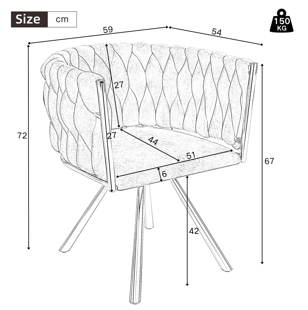 Set di 4 sedie da pranzo girevoli a 360° in velluto; con schienale ergonomico; grigio