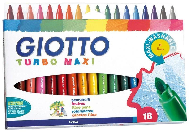 GIOTTO TURBOMAXI PENNARELLI PUNTA GROSSA 18 COLORI