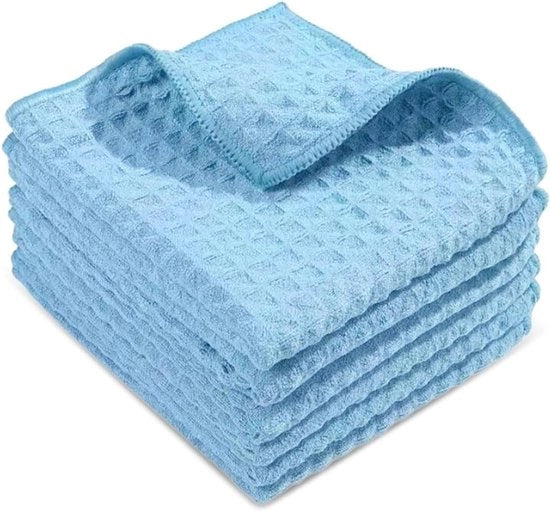 Microfiber Reiniganti 30x30 cm - Super Assorbenti - Bordo Spazzolati - Lavabili a 60°C - Senza Pelucchi - Pannelli di Pulizia senza Strisce - Ideali per Auto, Cucina e Finestre - Blu