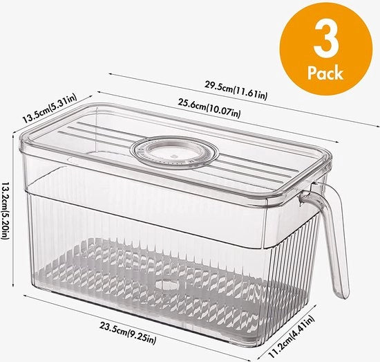Organizzatore per frigorifero - contenitore di conservazione - contenitori per frigorifero - scatole di conservazione durature - organizzatore per cucina - scatole di conservazione - qualità premium