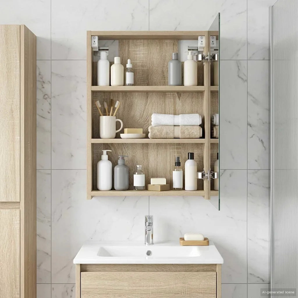 Mobiletto per specchio da bagno con lo scaffale Rovere Sonoma 889025