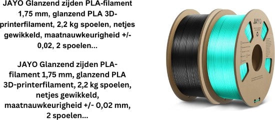 Filamento PLA luccicante 1,75 mm, filamento 3D per stampa PLA luccicante, 2,2 kg bobine, avvolto con cura, precisione di misura +/- 0,02, 2 bobine PLA+nero+verde