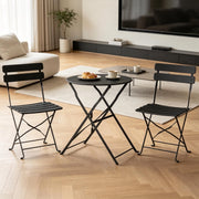 TAVOLO Bistro pieghevole 120x80 cm in legno naturale con 4 sedie