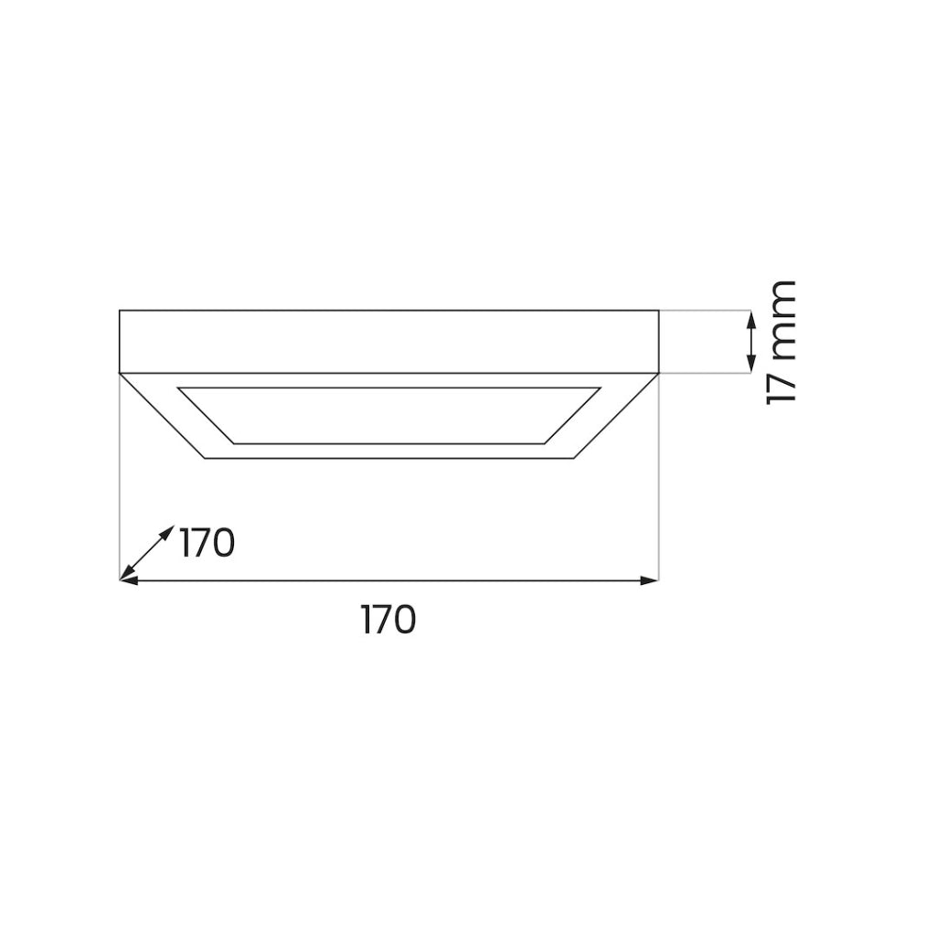 Plafoniera quadrata 17cm nera LED 12W CCT EVORA Milagro