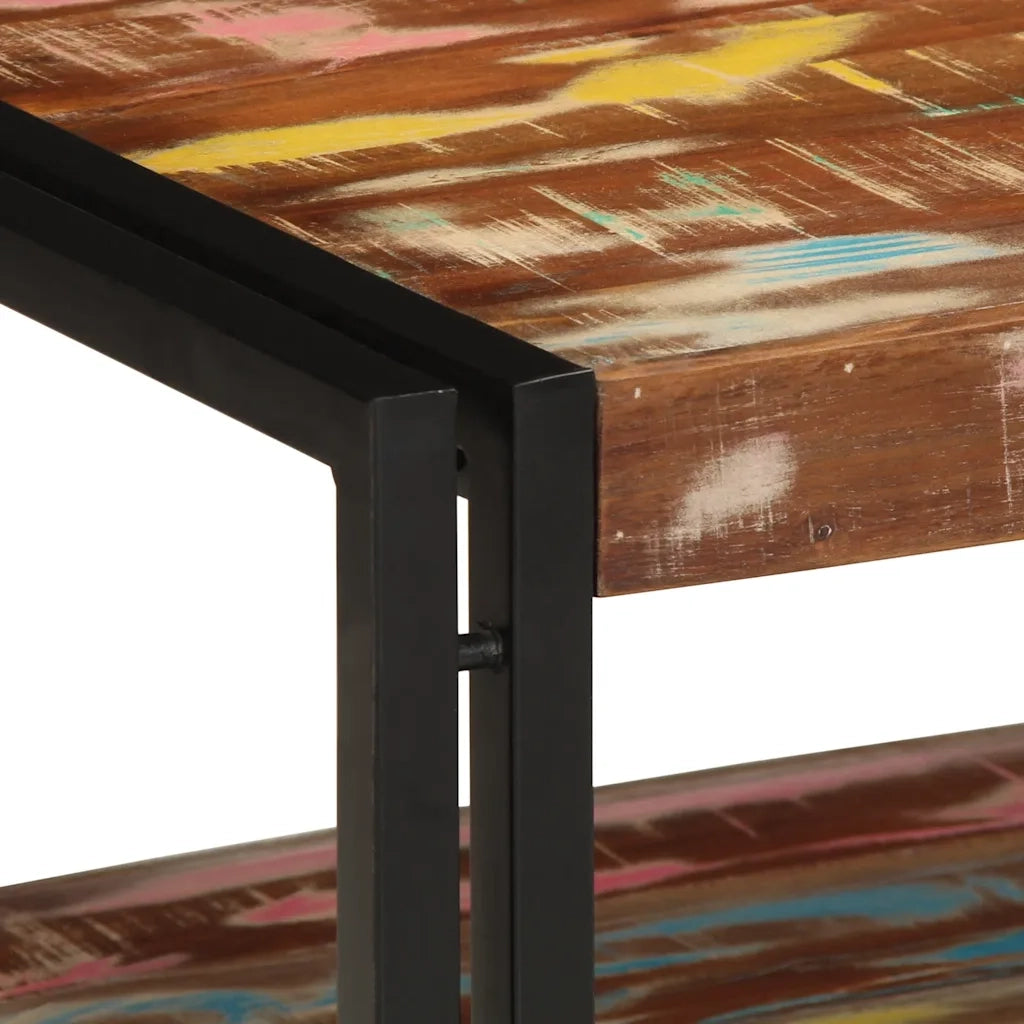 Tavolino Salotto Multicolore 90x50x38cm Legno Massello Recupero 4102717