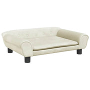 Cuccia per cani a forma di cesto comoda 70 x 48 x 22 cm velluto crema 02_0042884